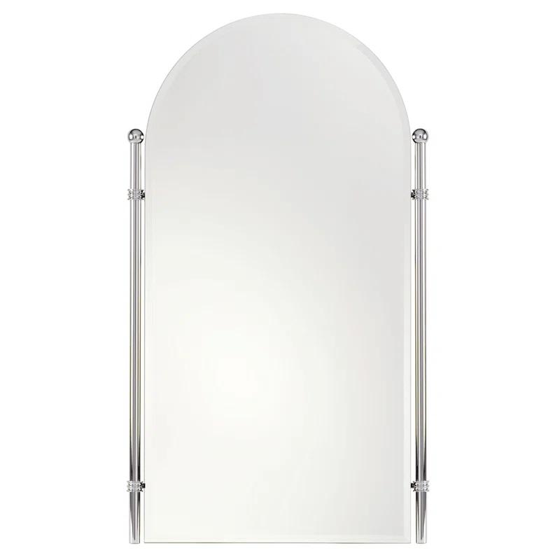 Arched Polished Chrome Bathroom Wall Mirror