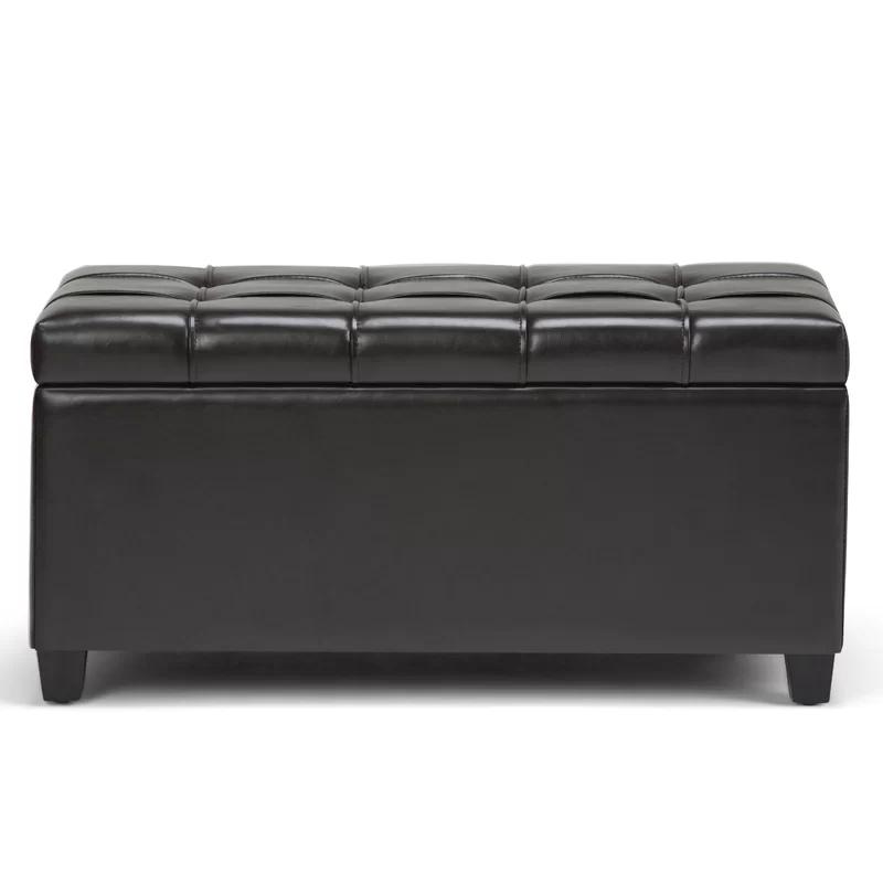 Tanner's Brown Tufted Wood Rectangular Bench Ottoman