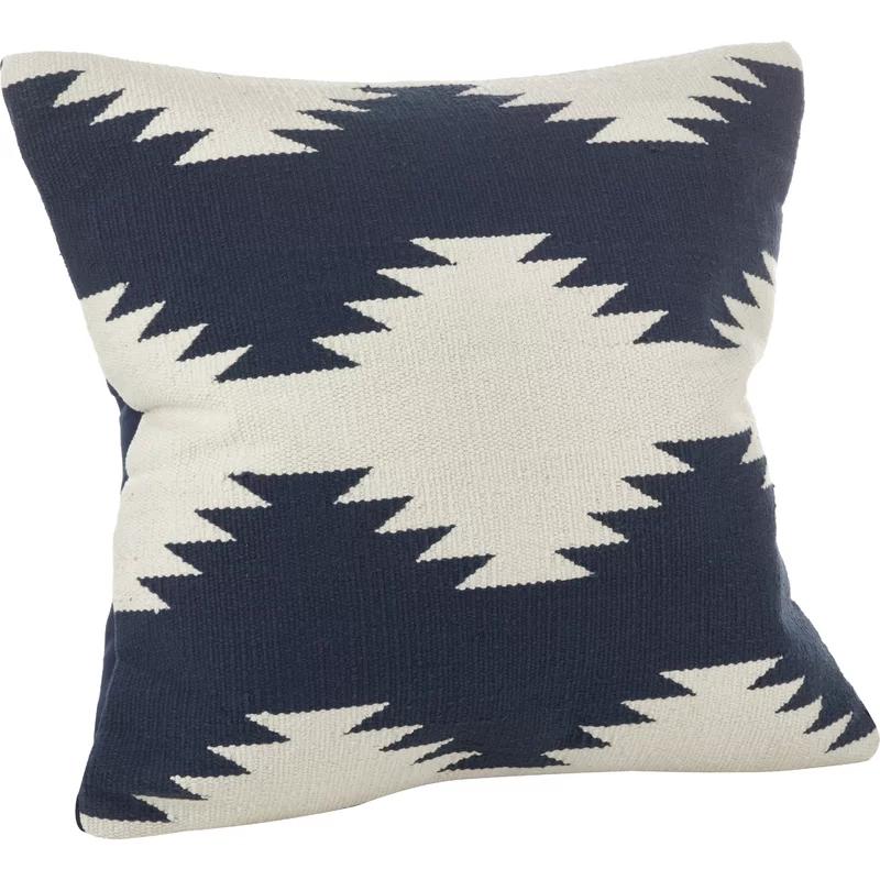 Navy Blue Embroidered Kilim Square Floor Pillow Set