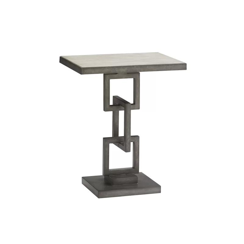 Deerwood 20" Gray Wood and Metal Rectangular Side Table