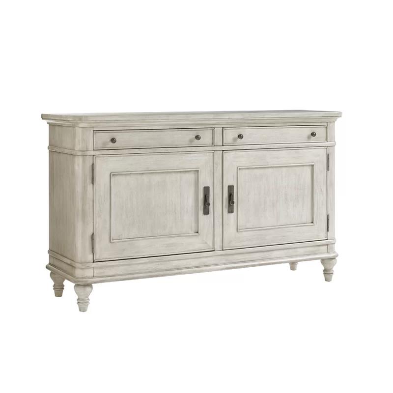 Cream Transitional Oak 72" Buffet with Drawers