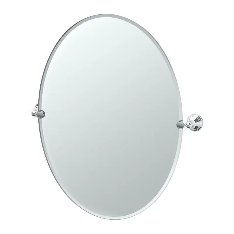 Charlotte Frameless Oval Polished Wall Mounted Vanity Mirror