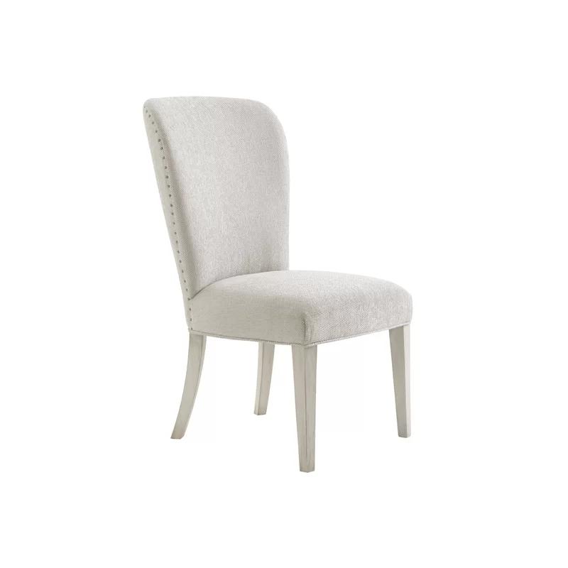 Transitional Baxter Upholstered Side Chair in Cream and Gray
