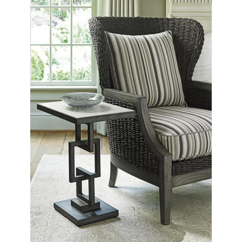 Deerwood 20" Gray Wood and Metal Rectangular Side Table