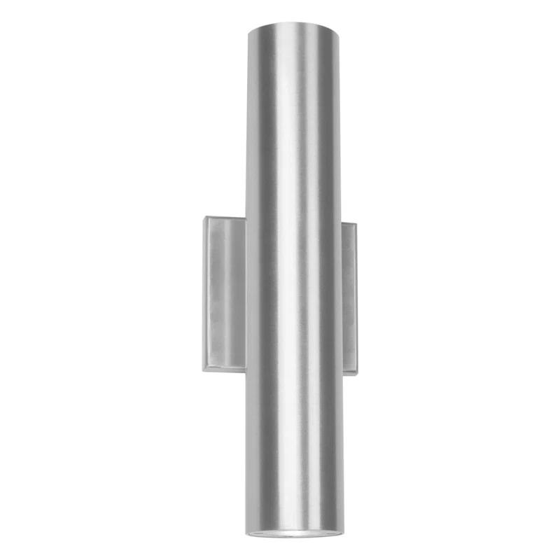 Caliber Brushed Aluminum 2-Light LED Outdoor Sconce, Dimmable 3000K
