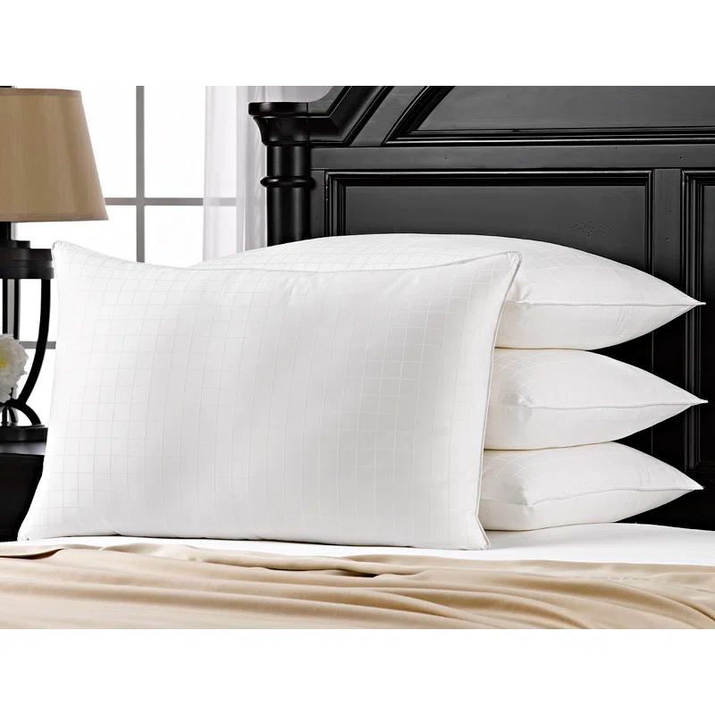 Ella Jayne Home Exquisite Hotel Cotton Windowpane Pillow, Firm Density (Set of 4)