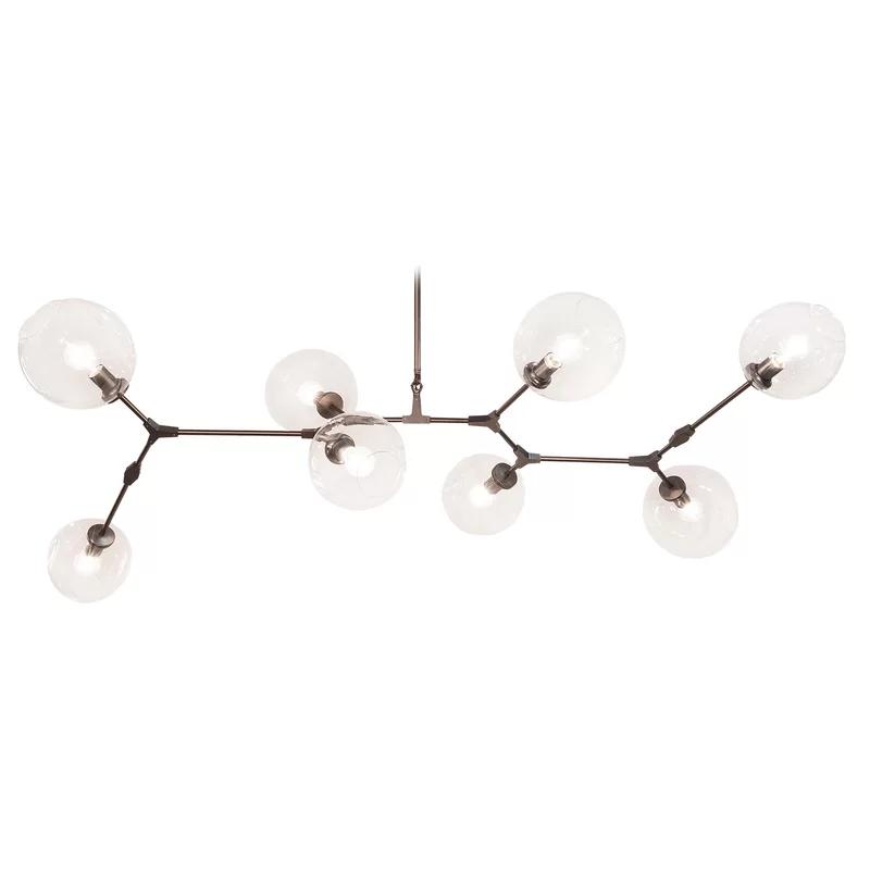 Fairfax Adjustable Dark Bronze Sputnik Chandelier with Glass Globes