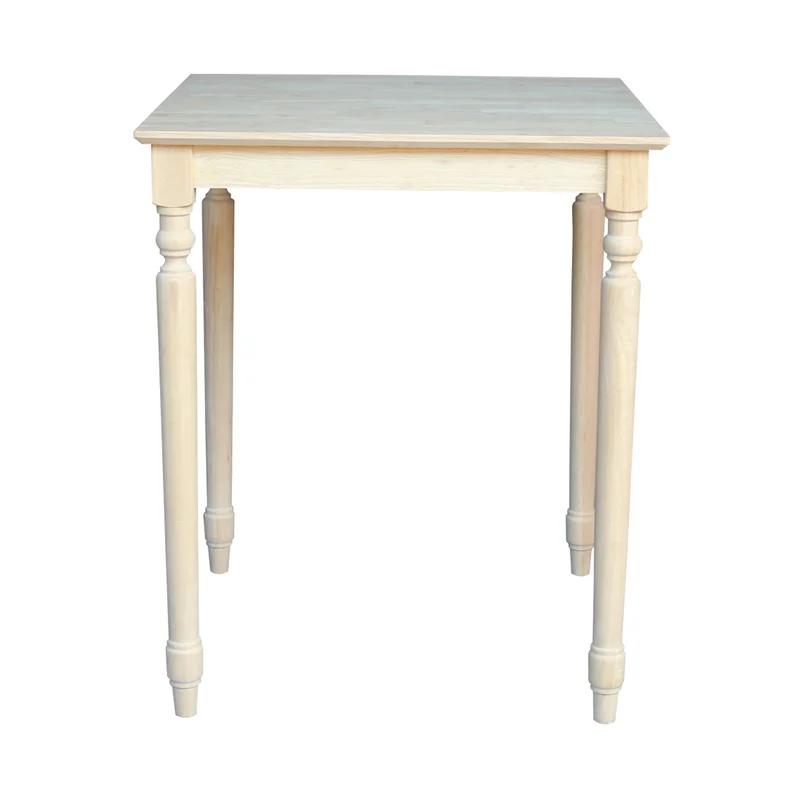 Traditional Unfinished Square Solid Wood Counter-Height Table