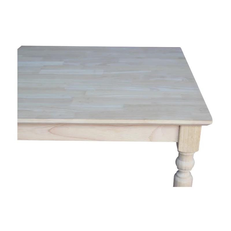 Traditional Unfinished Square Solid Wood Counter-Height Table