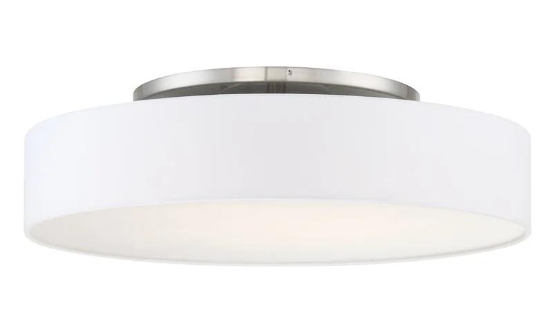 Manhattan Elegance 26" LED Drum Semi-Flush Mount in Brushed Nickel