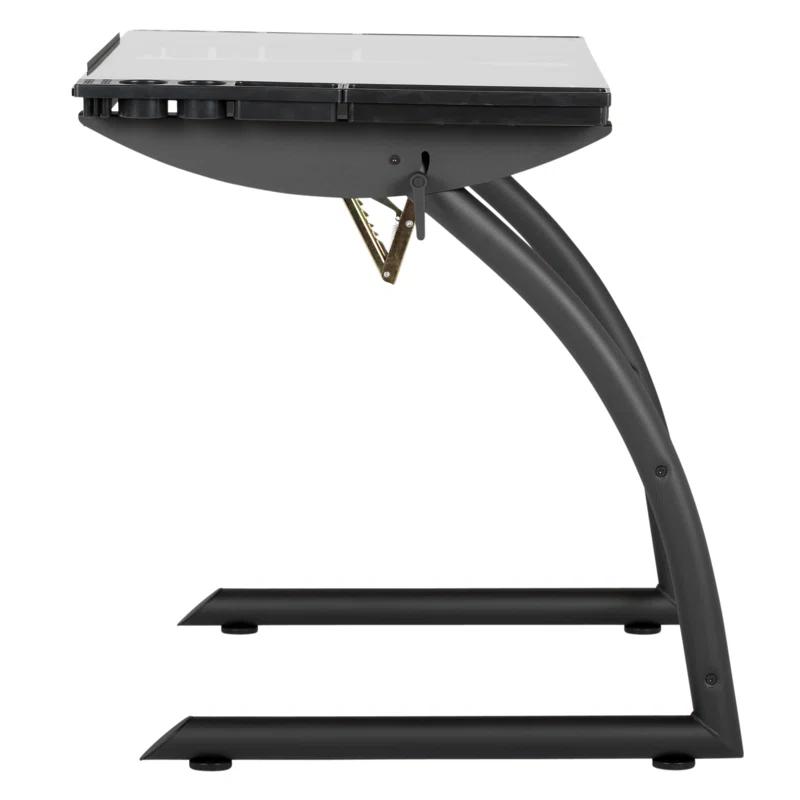 Inbox Zero Cournoyer Glass Drafting Table