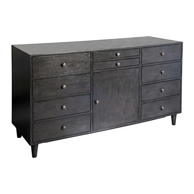 Mahogany Mid-Century Modern 10-Drawer Dresser