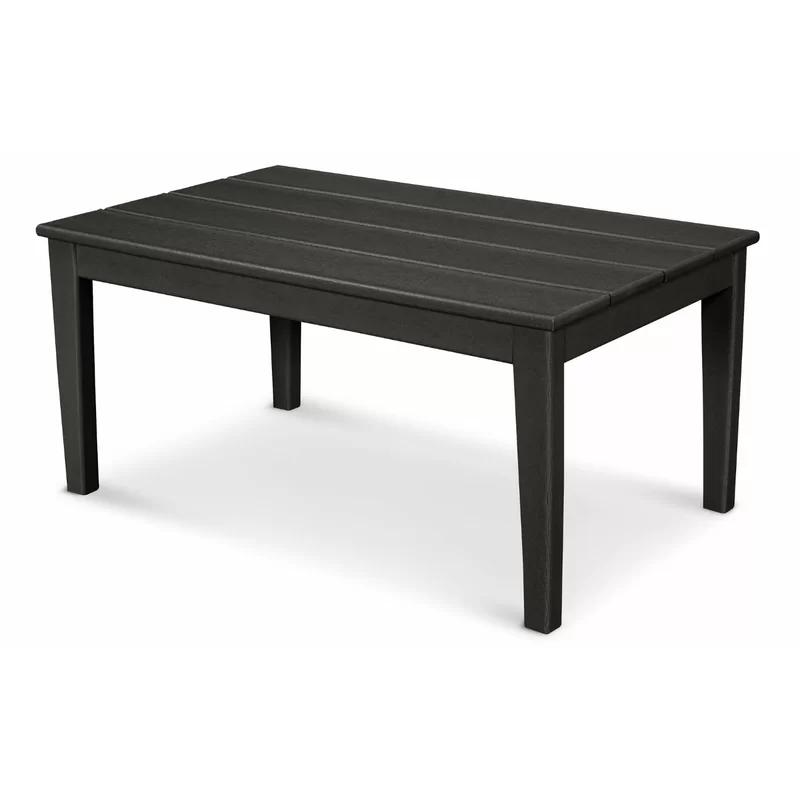 Newport Modern 22" x 36" Black POLYWOOD Coffee Table