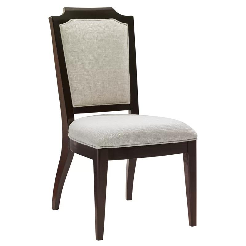 Transitional Ivory Upholstered Wood Side Chair 20.5"