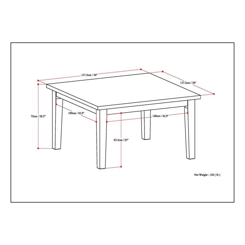 Simpli Home Eastwood Solid Wood Dining Table, Contemporary Style