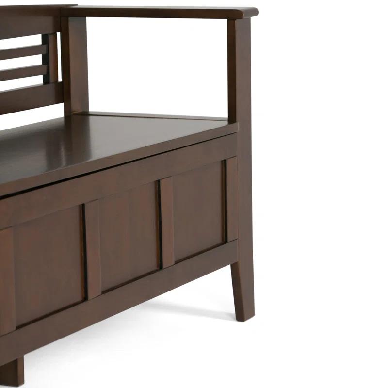 Simpli Home Adams 48"W Solid Wood Contemporary Entryway Storage Bench with Lift-Top Lid and Dual Compartments & Reviews | Wayfair