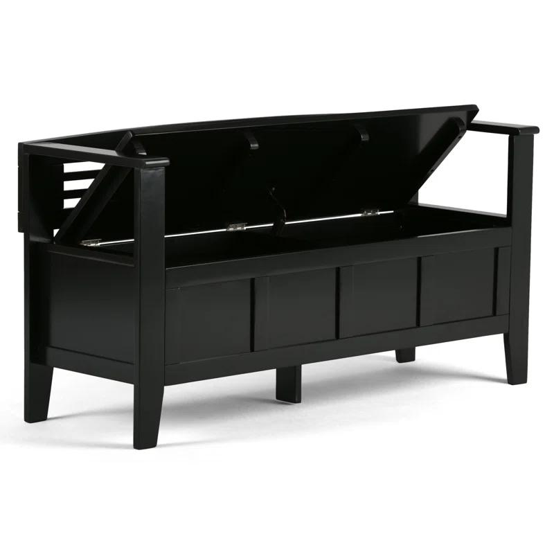 Simpli Home Adams Solid Wood Entryway Lift Top Storage Bench