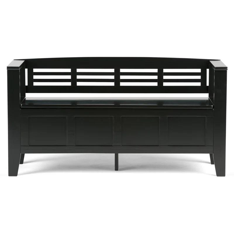 Simpli Home Adams Solid Wood Entryway Lift Top Storage Bench