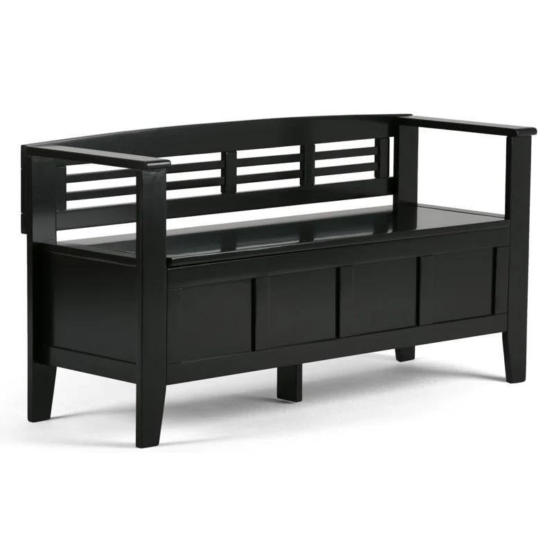 Simpli Home Adams Solid Wood Entryway Lift Top Storage Bench