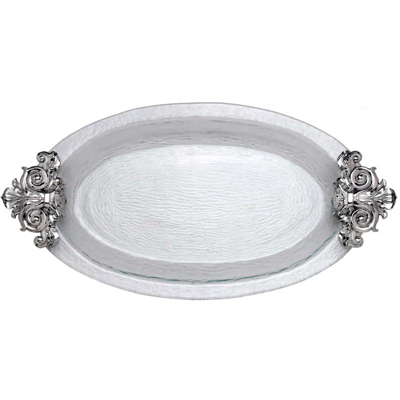 Arthur Court Designs Arthur Court Designs Fleur De Lis Glass Platter