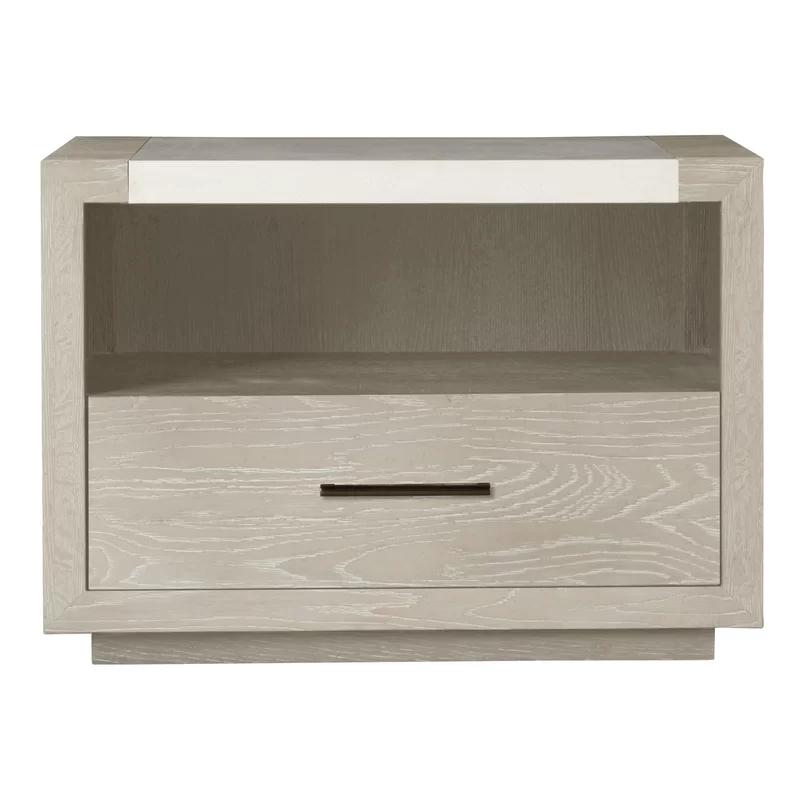 Transitional Brown 34" Wide Single Drawer Nightstand