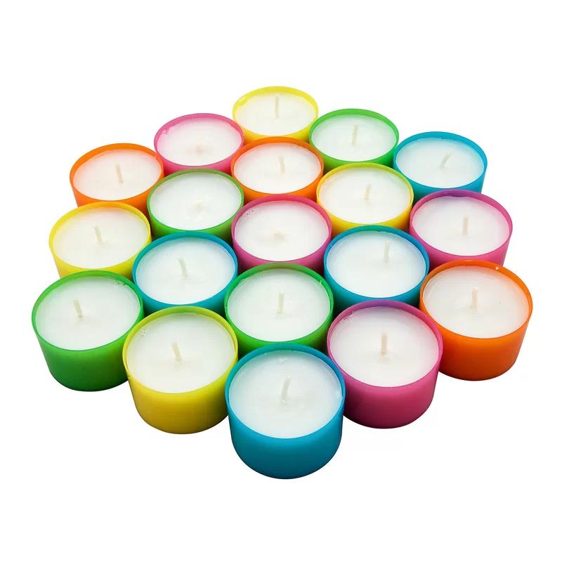 96-Pack Multicolor Palm Wax Scented Tealight Candles