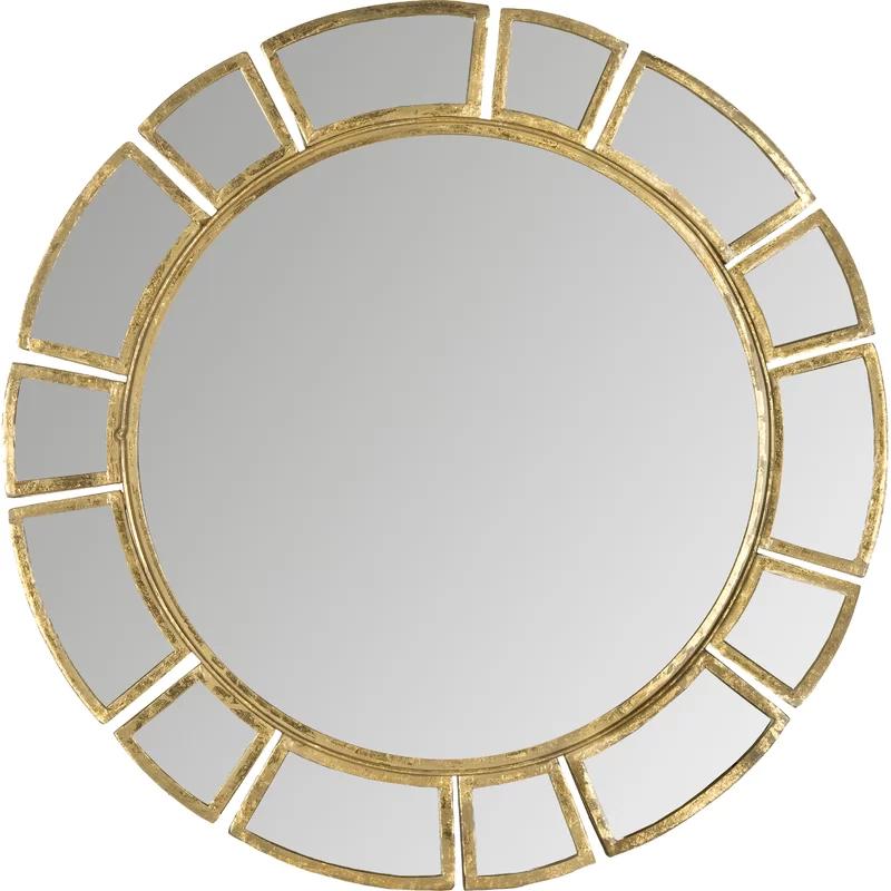 Elegant Gold Sunburst Round Wall Mirror, 30"