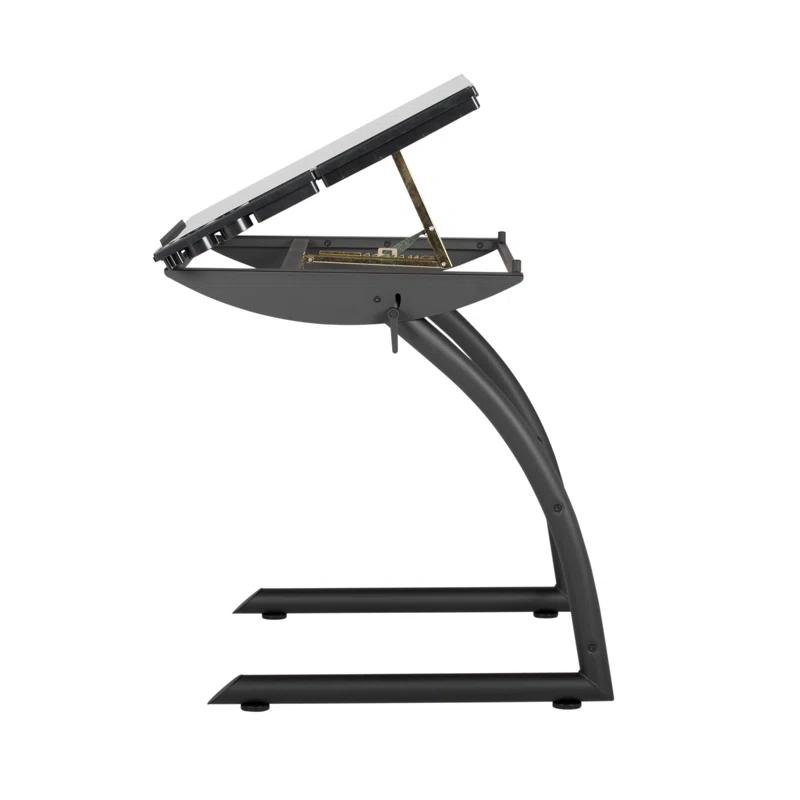 Inbox Zero Cournoyer Glass Drafting Table