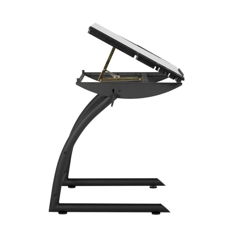 Inbox Zero Cournoyer Glass Drafting Table