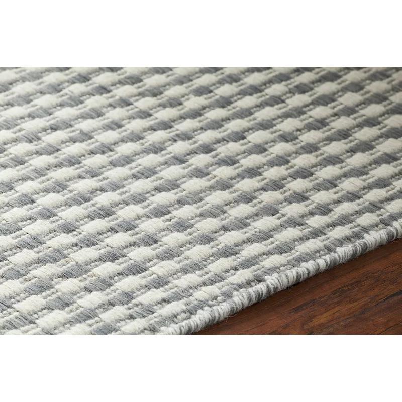 Modern Crest Beige and Gray Handwoven Wool Rug 5' x 7'