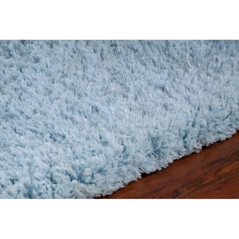 Luxurious Sky Blue Tufted Shag Area Rug 5' x 7'