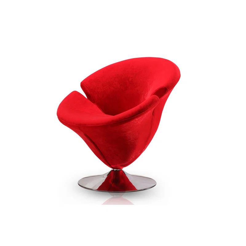 Everly Quinn Aanayah Vegan Leather Swivel Barrel Chair & Reviews | Wayfair
