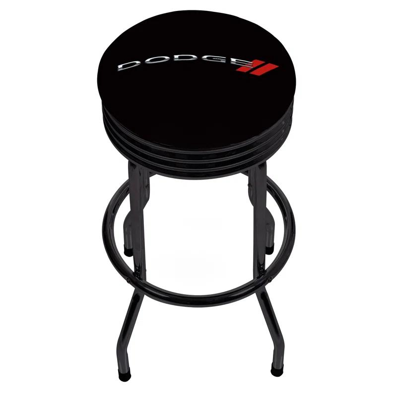 Trademark Global Swivel Upholstered Counter Stool with Metal Frame