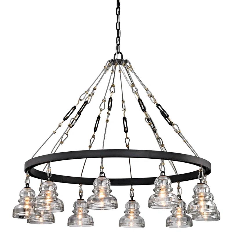Menlo Park 10 - Light Wagon Wheel Chandelier