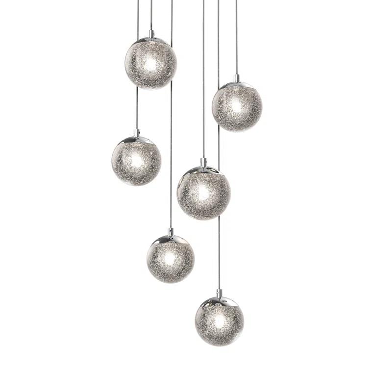 SONNEMAN Champagne Bubbles - Light Polished Chrome Cluster Pendant
