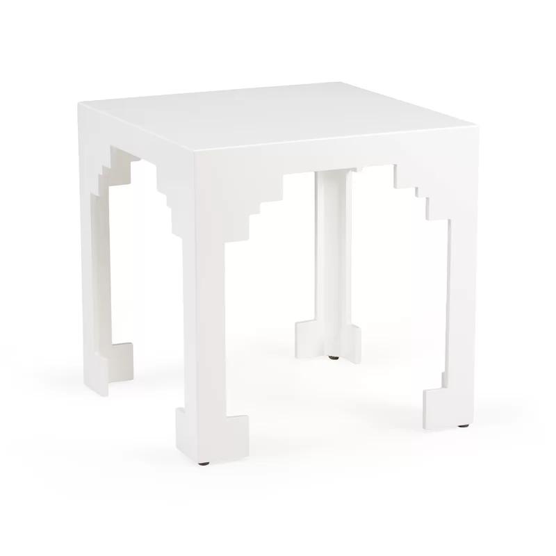 22" White Rectangular Wood End Table