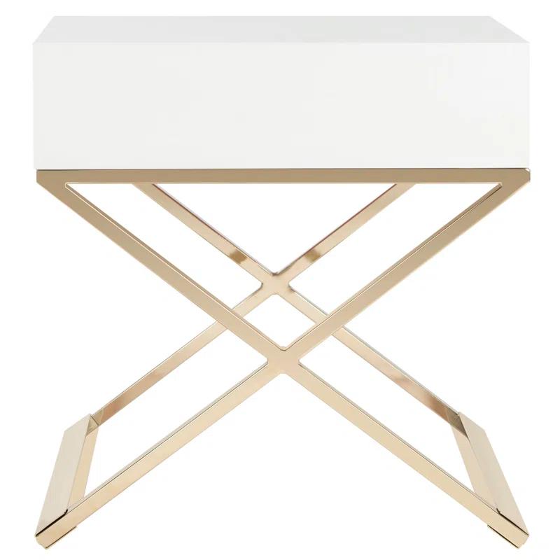 Zarina Modern Cross Leg End Table - White - Safavieh.