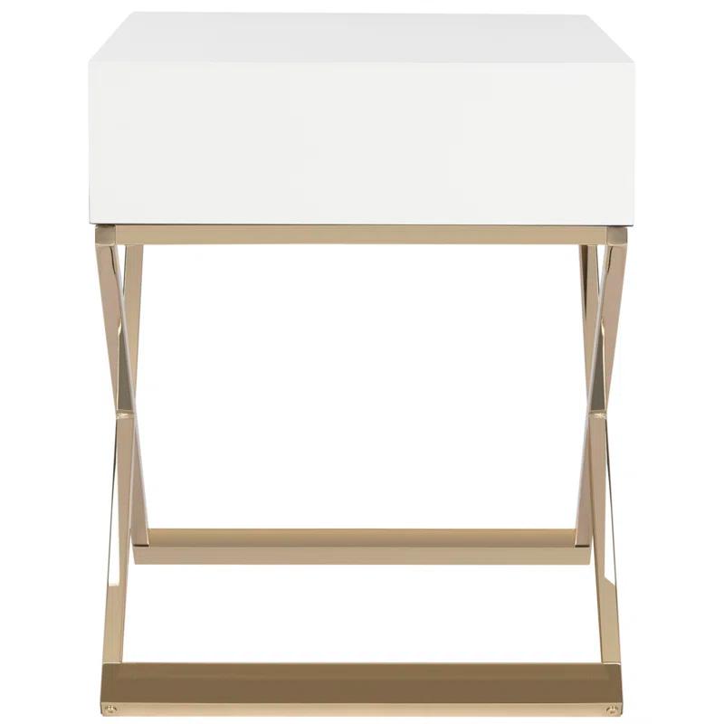 Zarina Modern Cross Leg End Table - White - Safavieh.