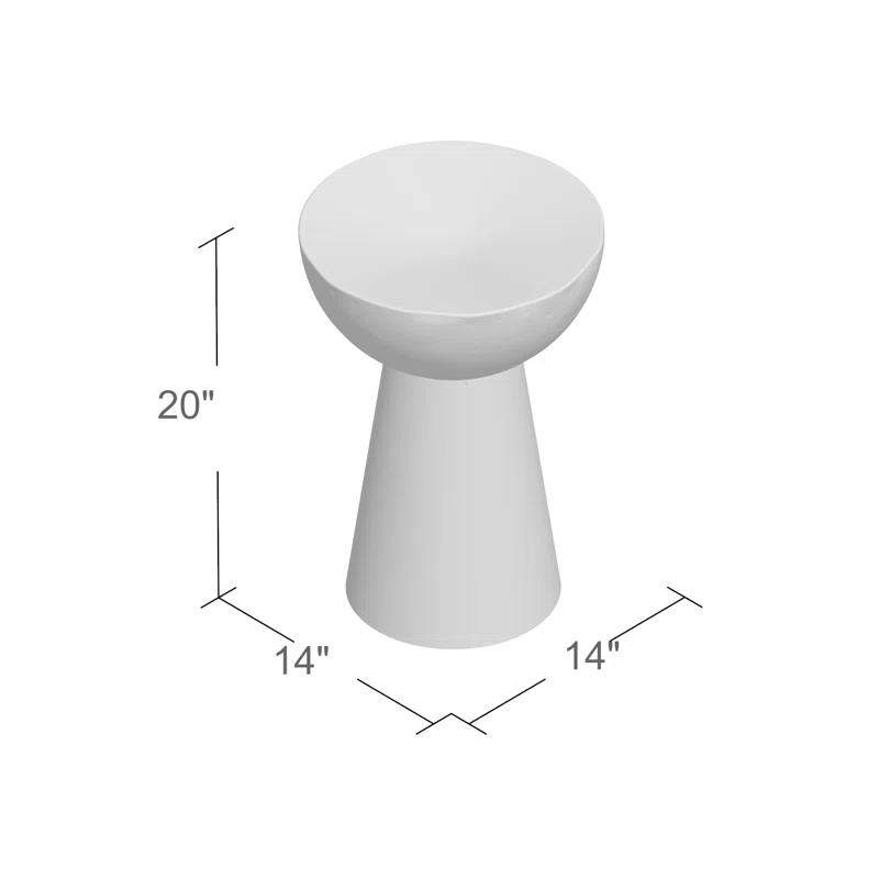 Ivy Bronx Dolina Metal Handmade Side End Accent Table with Hammered Design