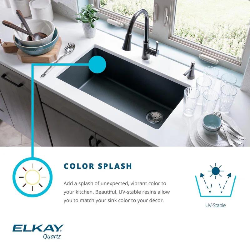 Quartz Classic 33" x 22" x 10" Double Basin Drop-In Kitchen Sink