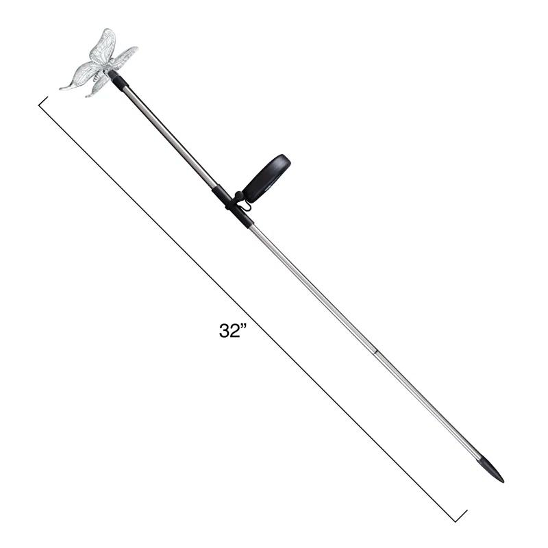 Pure Garden Silver Solar Powered Integrated LED Metal Pathway Light Pack (Set of 3)