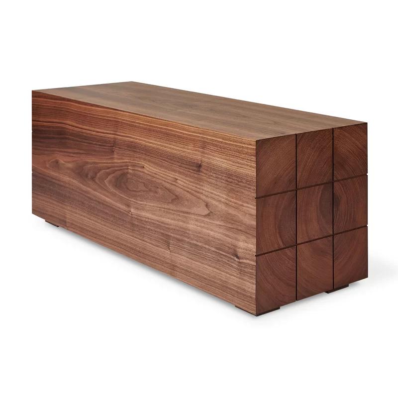 End Grain Grid Pattern Mix Modular Wood Block Table
