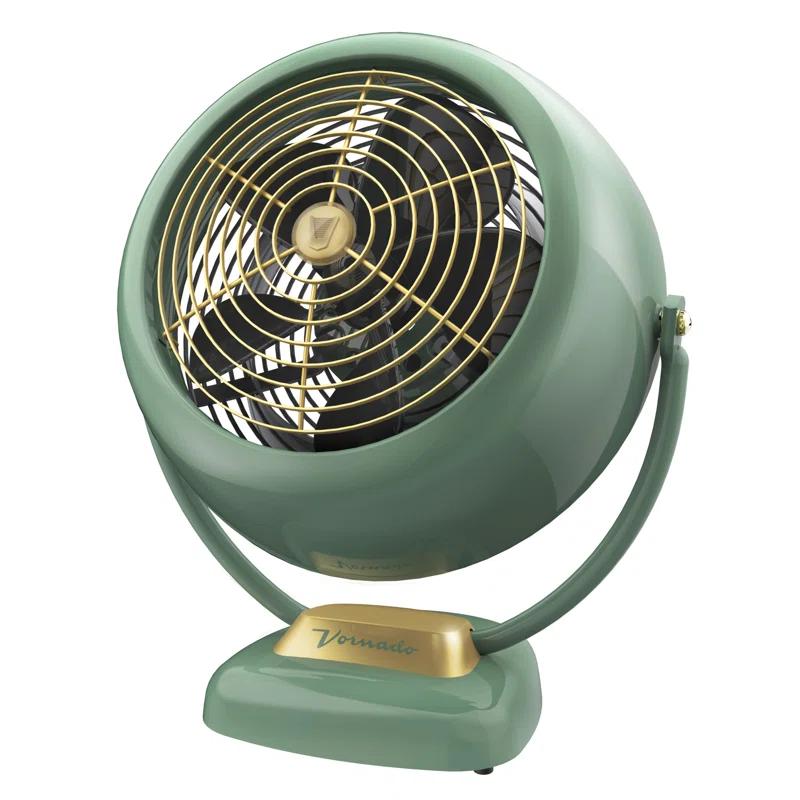 Retro Green 9.8" Metal Floor-Standing Vortex Air Circulator