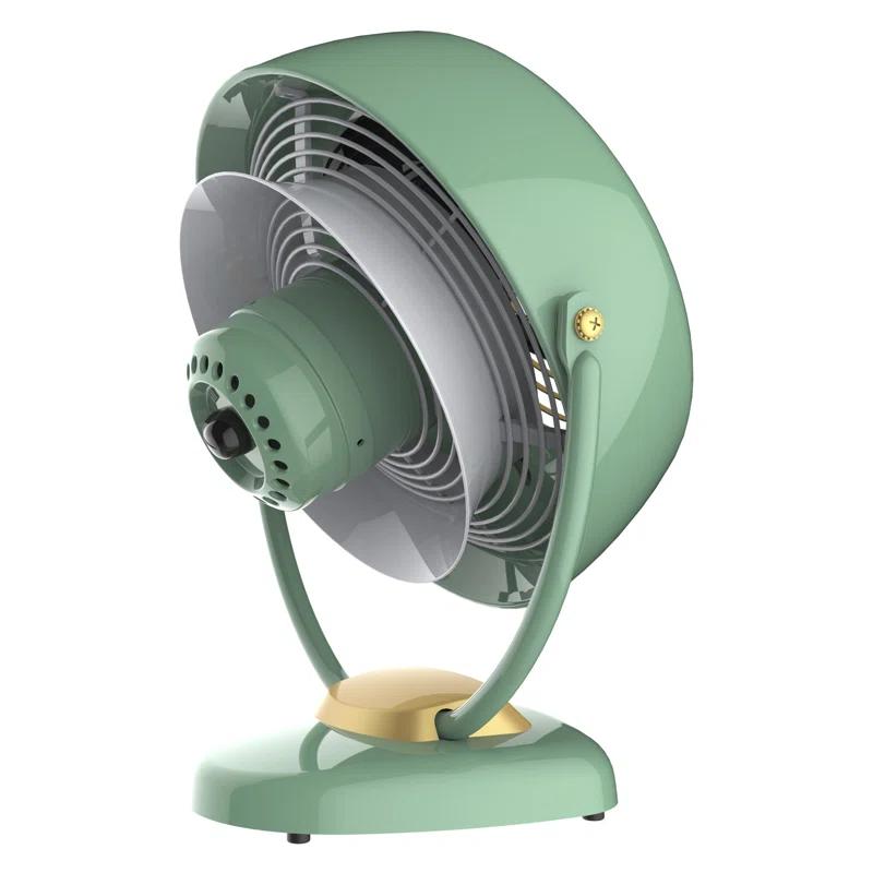 Retro Green 9.8" Metal Floor-Standing Vortex Air Circulator