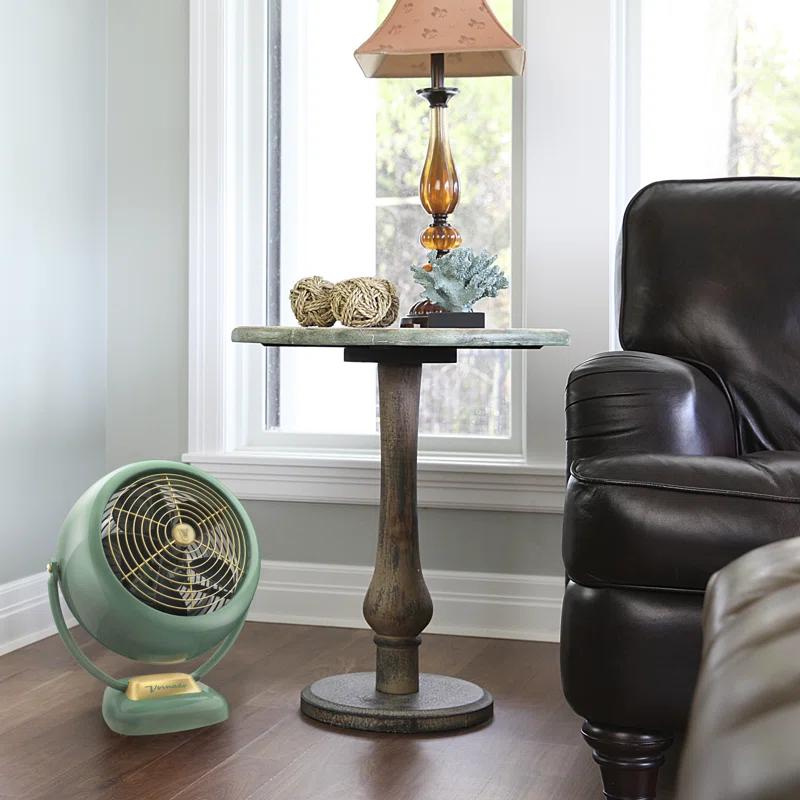 Retro Green 9.8" Metal Floor-Standing Vortex Air Circulator