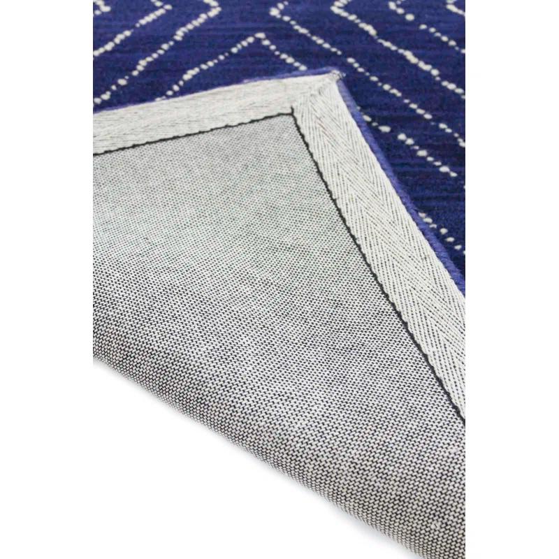 Darya Home Carroll Collection Transitional Geometric Area Rug Navy