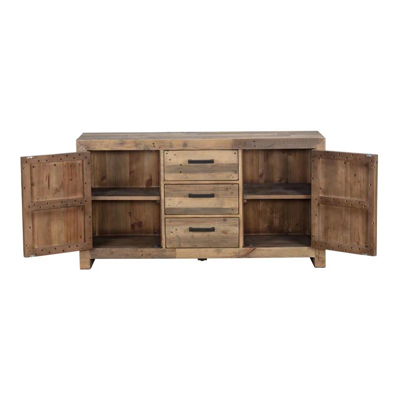 Norman Reclaimed Pine 3-Drawer Sideboard in Distressed Finish