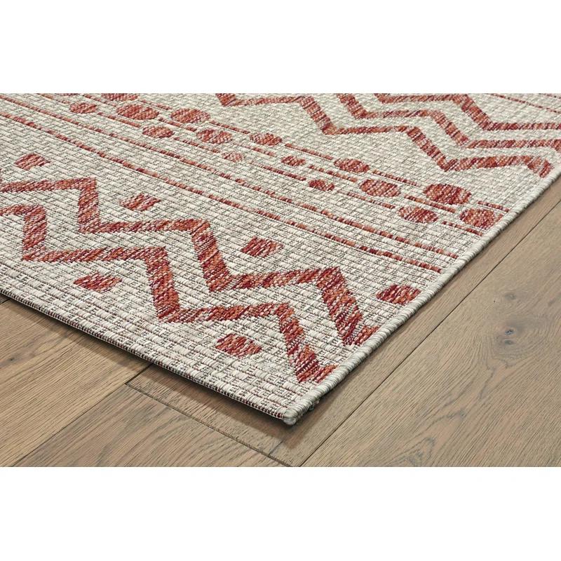 Evette Rios Sunshower Abstract Zero-Pile Flatweave Indoor/Outdoor Durable Area Rug