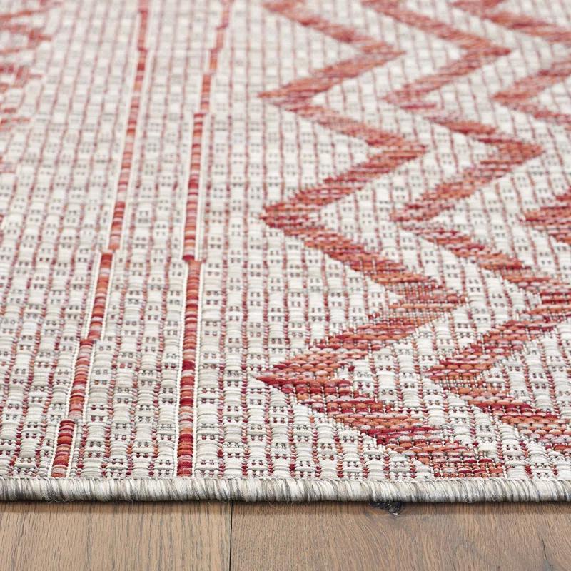 Evette Rios Sunshower Abstract Zero-Pile Flatweave Indoor/Outdoor Durable Area Rug