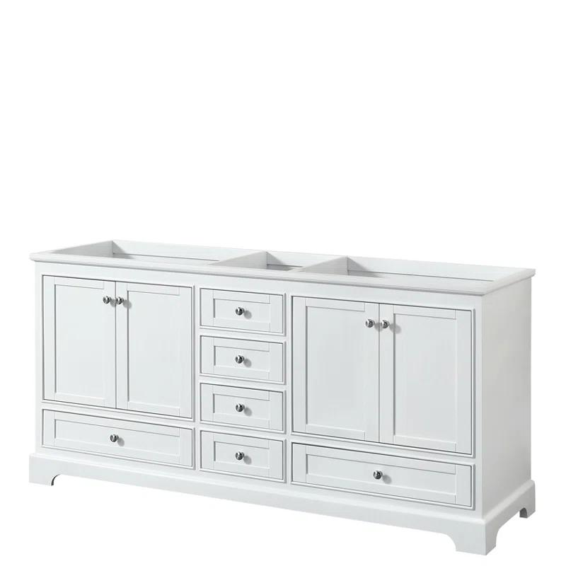 Deborah 71" White Plywood Double Free-Standing Vanity Base